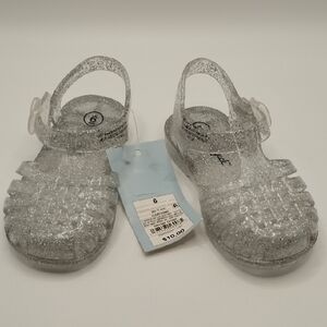 Cat & Jack Glitter Jelly Sandals - Silver